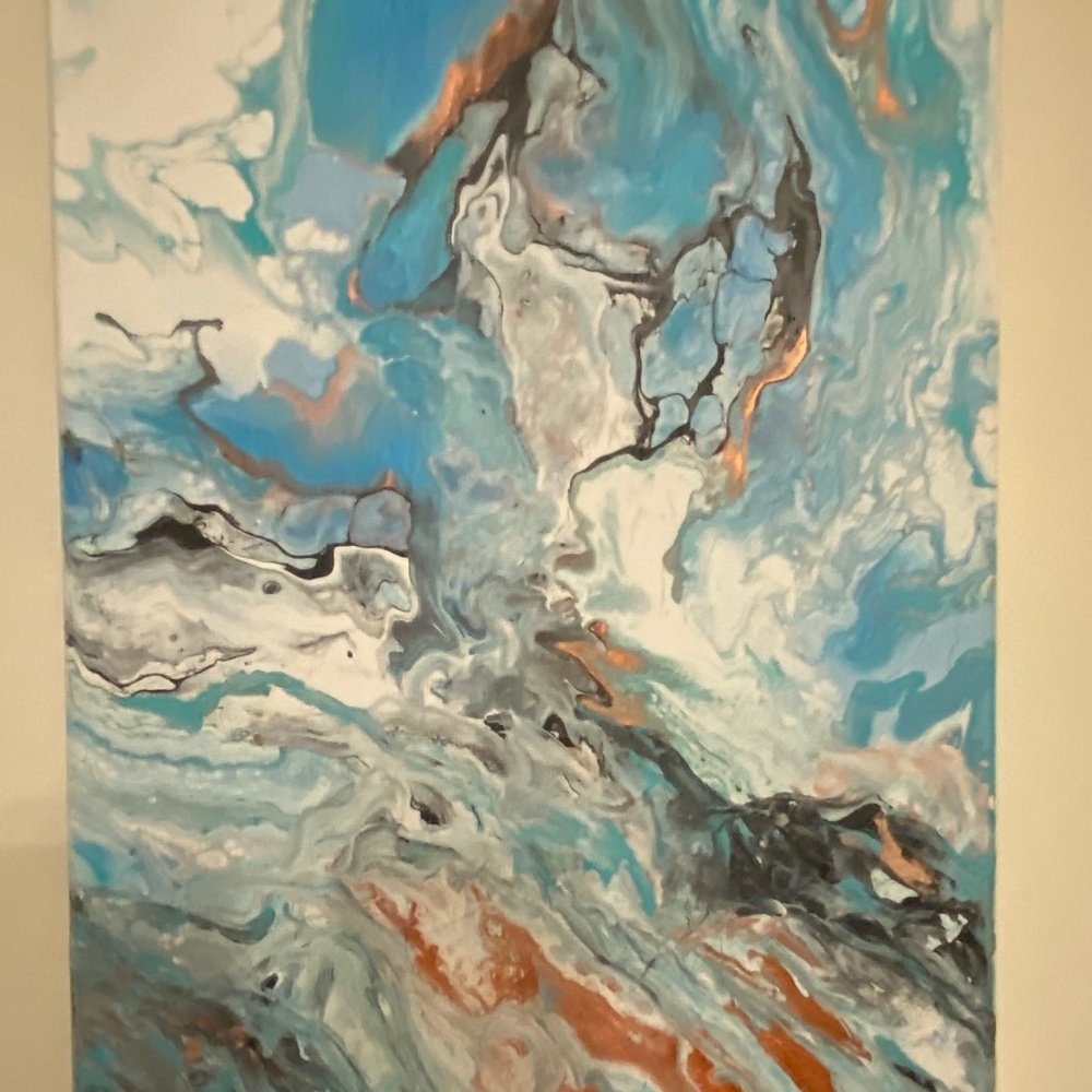 Original Fluid Acrylic Art Painting, Wall Art. Canvas Art. One of a kind.